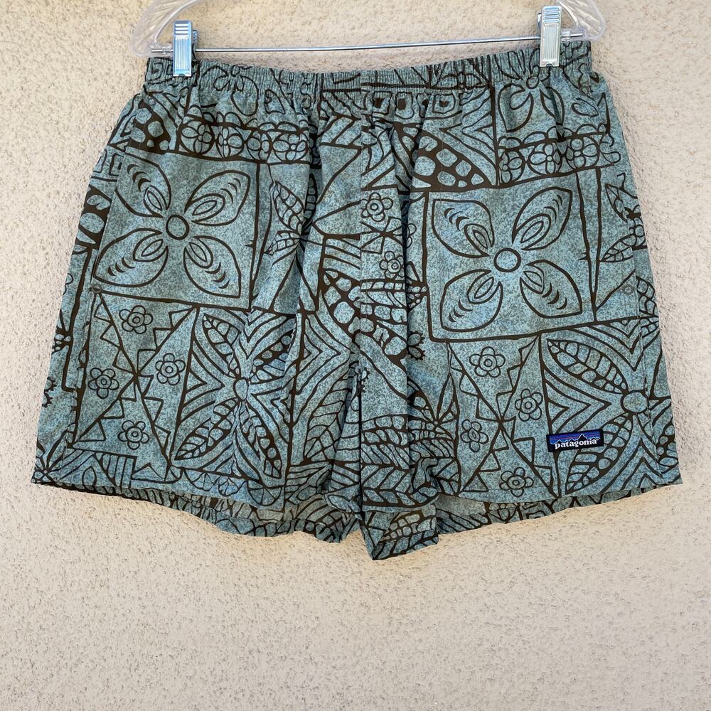 Patagonia Baggies Mens Swim Shorts Size XL Vintage 90s Teal Brown Batik